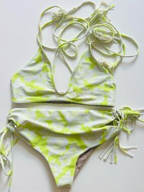 ACACIA Neon Magnolia Lime Tie-Side Bikini Set